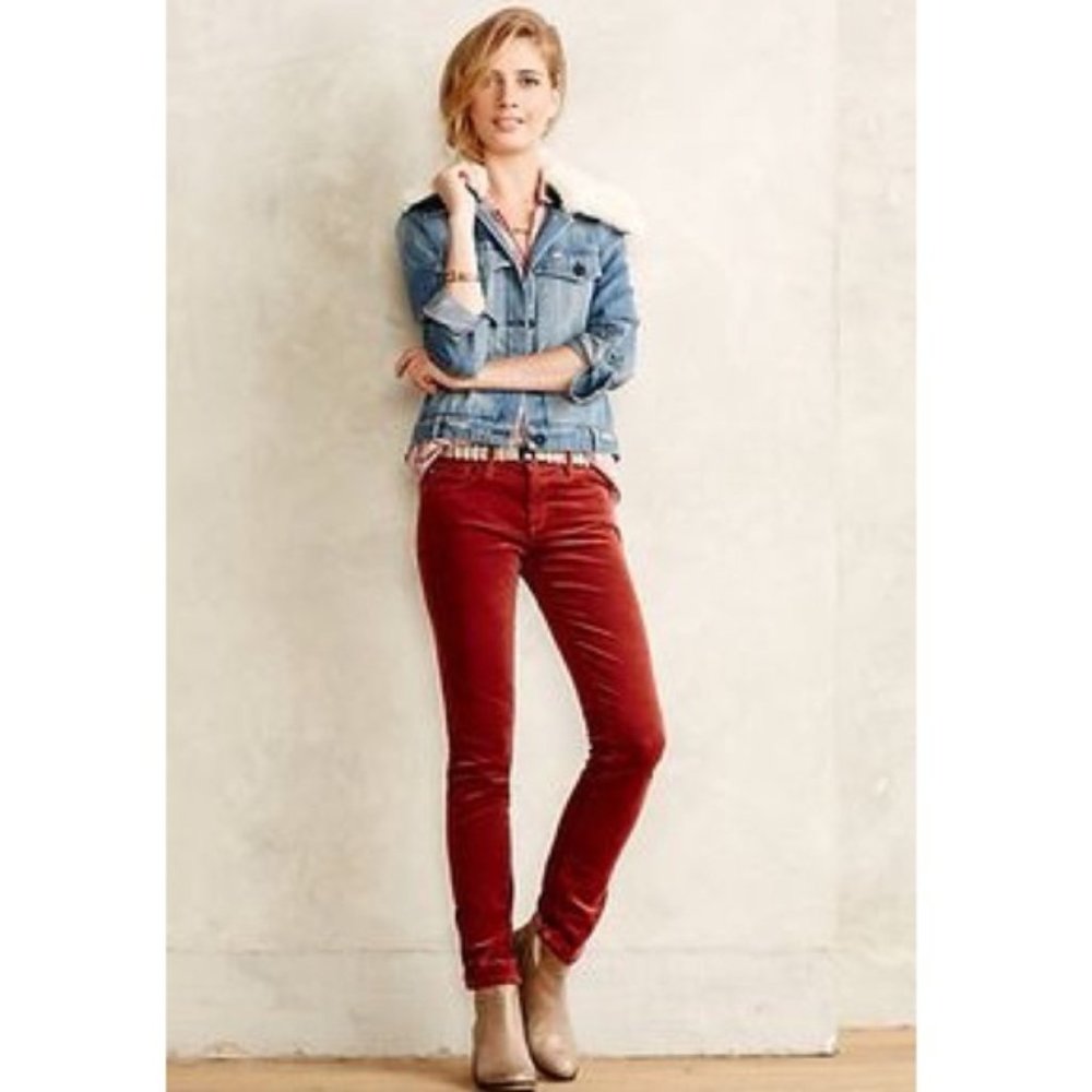 Anthro AG Stevie Slim Straight Corduroy Jeans